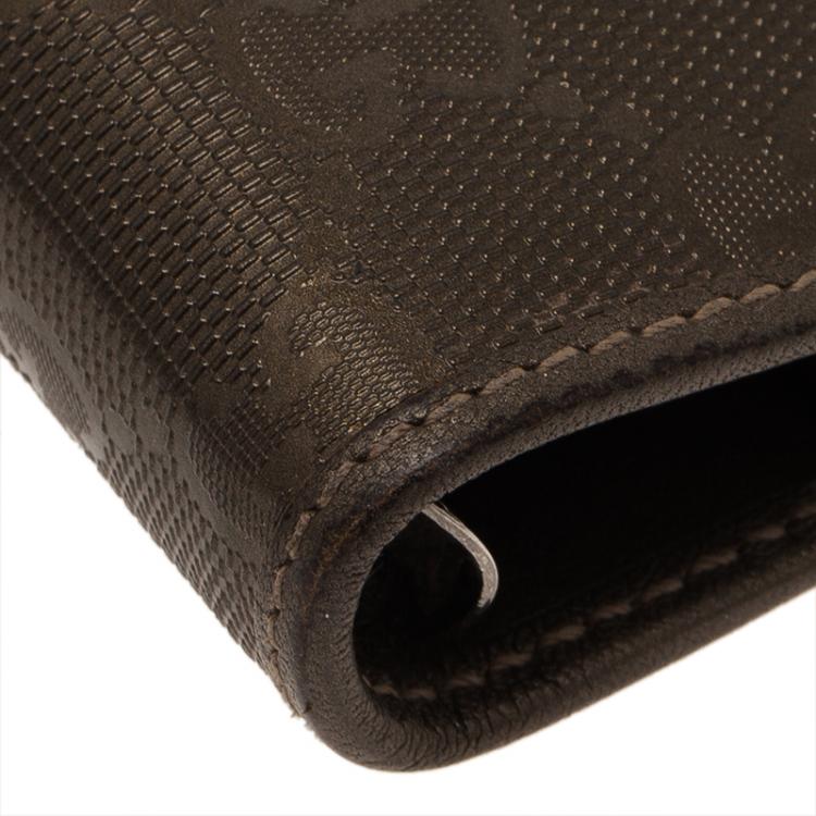 Pre Owned Gucci Metallic Brown Guccissima Leather Organizer 