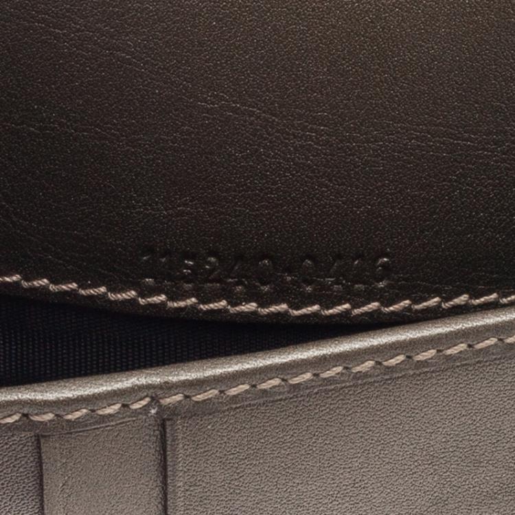 Pre Owned Gucci Metallic Brown Guccissima Leather Organizer 