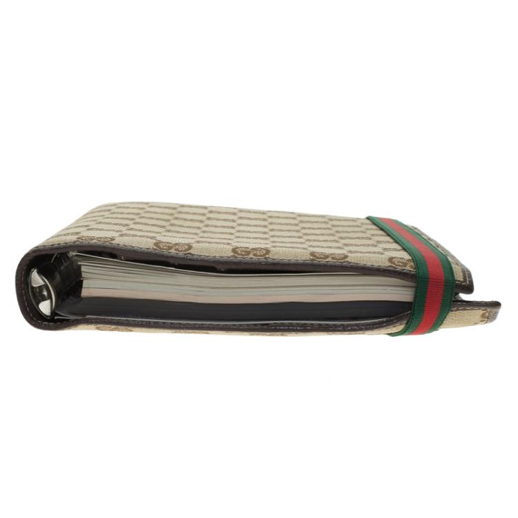 Pre Owned Gucci Beige Guccissima Canvas and Leather Agenda