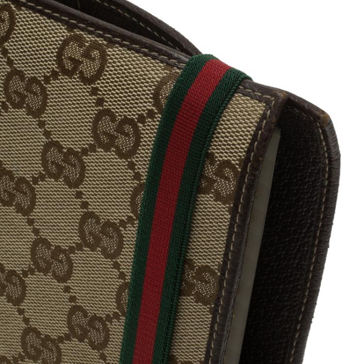 Pre Owned Gucci Beige Guccissima Canvas and Leather Agenda