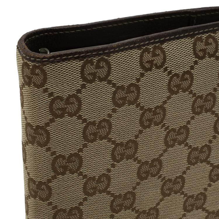 Pre Owned Gucci Beige Guccissima Canvas and Leather Agenda
