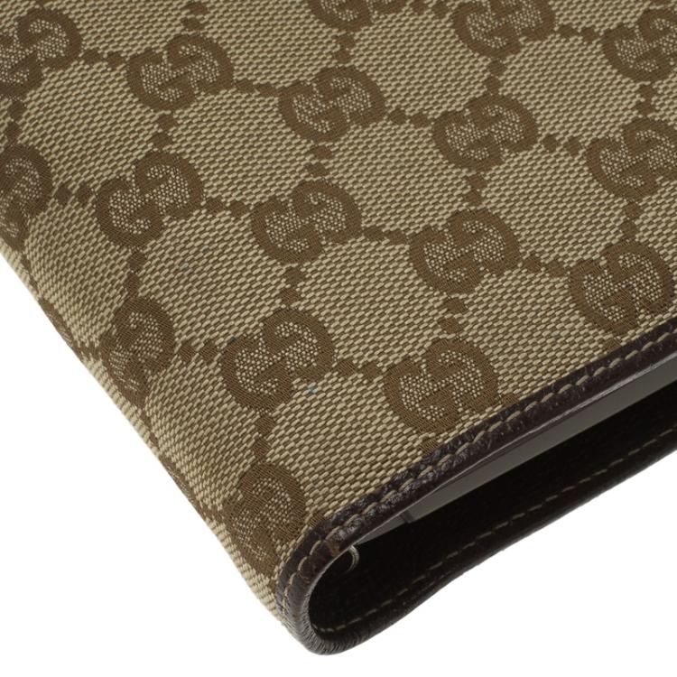 Pre Owned Gucci Beige Guccissima Canvas and Leather Agenda