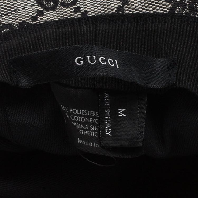Pre Owned Gucci Grey GG Monogram Bucket Hat Size M