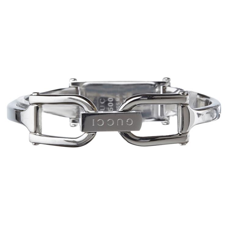 Pre Owned Gucci Silver Stainless Steel G-Frame Women's Wristwatch 14MM