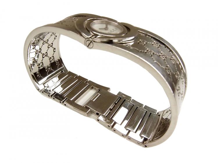 مملوكة مسبقًا Gucci Bangle Twirl Stainless Women's Wrist Watch 22MM