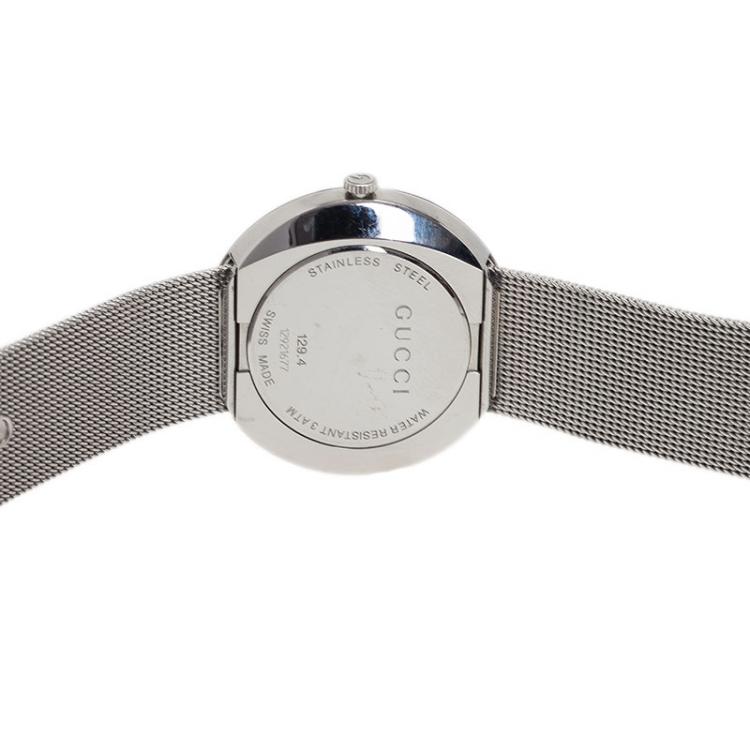 Pre Owned Gucci Silver Stainless Steel U Play Women's Wristwatch 35MM