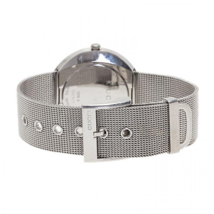 Pre Owned Gucci Silver Stainless Steel U Play Women's Wristwatch 35MM
