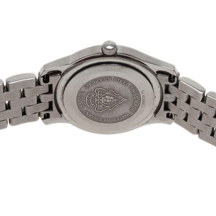 Pre Owned Gucci Silver Stainless Steel 5500L Women's Wristwatch 28MM
