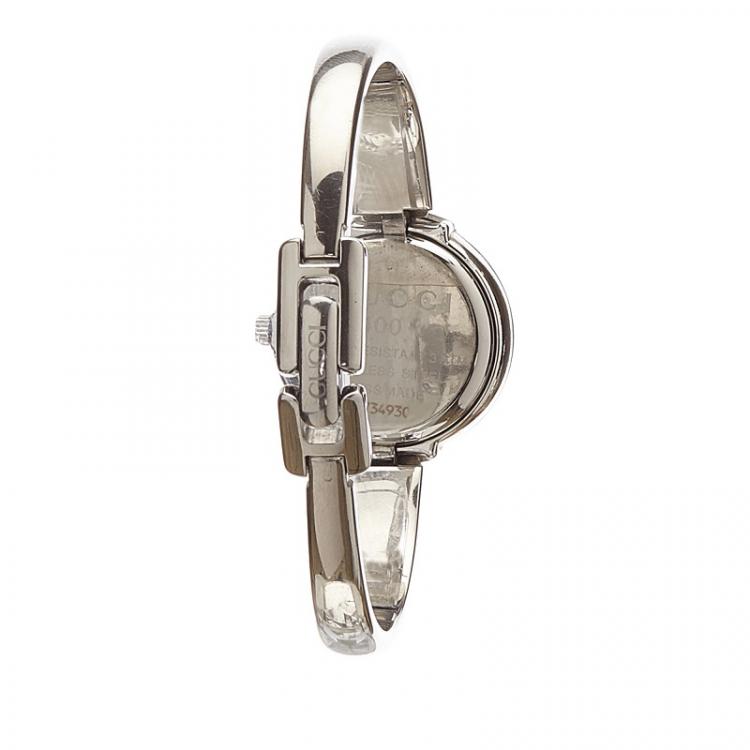 مملوكة مسبقًا Gucci Black Stainless Steel 1400L Women's Wristwatch 12MM