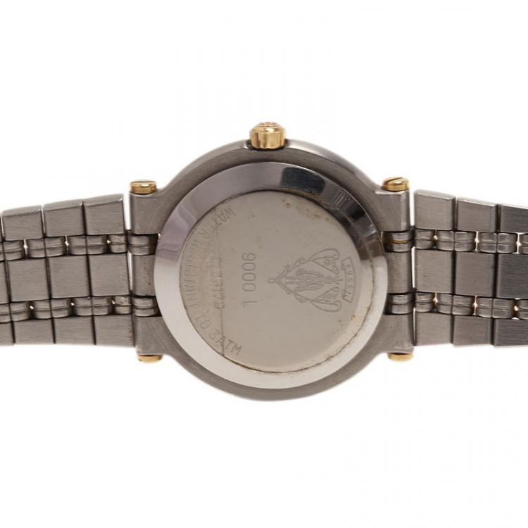 Pre Owned Gucci Cream Gold-Plated Stainless Steel 9000L Women's Wristwatch 25MM