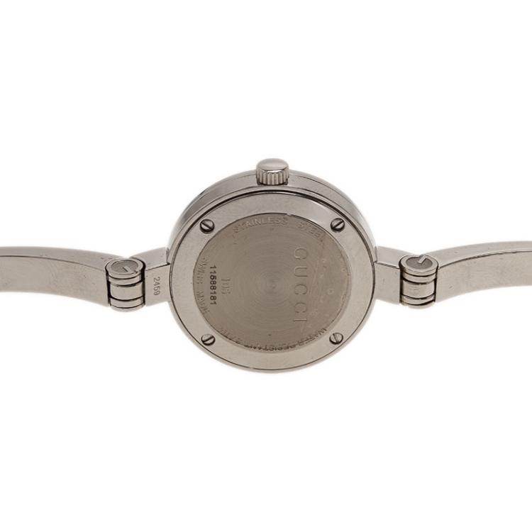 مملوكة مسبقًا Gucci Logo Stainless Steel YA105 Women's Wristwatch 25MM