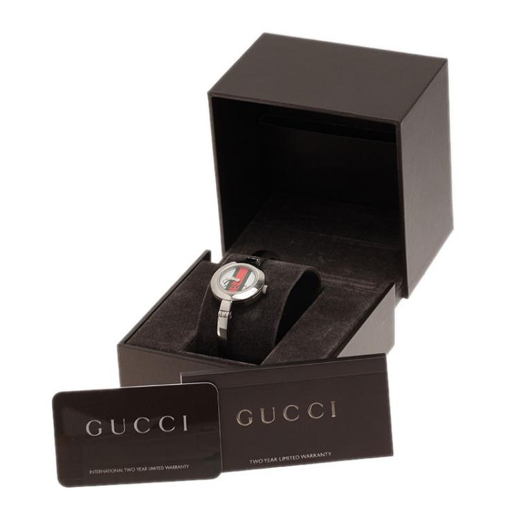 مملوكة مسبقًا Gucci Logo Stainless Steel YA105 Women's Wristwatch 25MM