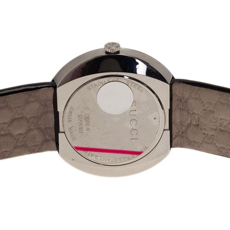 Pre Owned Gucci Silver Stainless Steel U-Play 129.4 Women's Wristwatch 35MM