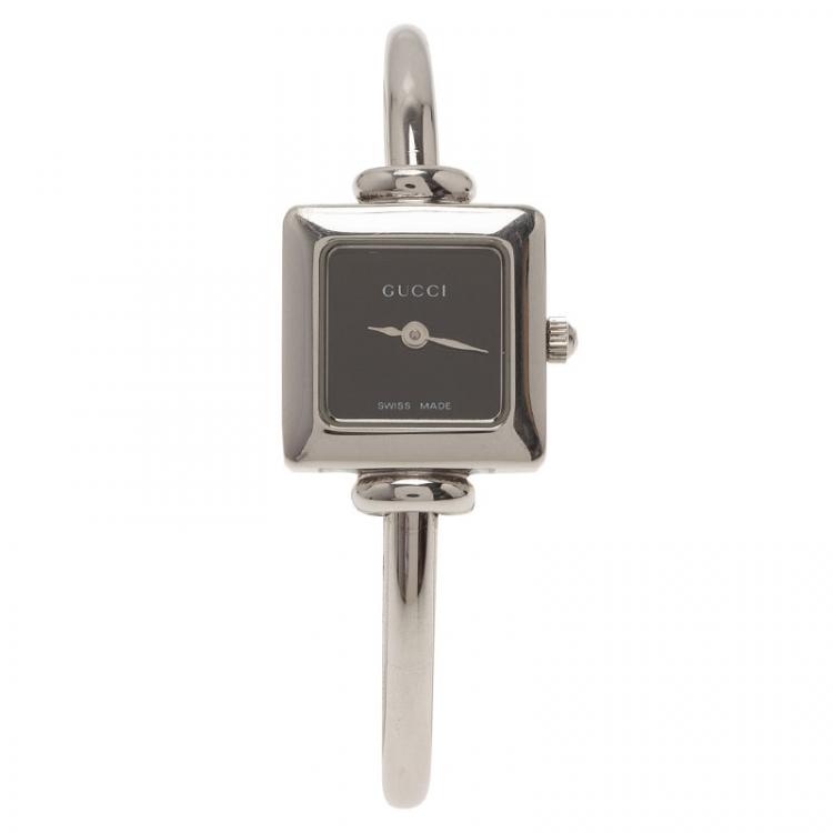 مملوكة مسبقًا Gucci Black Stainless Steel 1900L Women's Wristwatch 20MM
