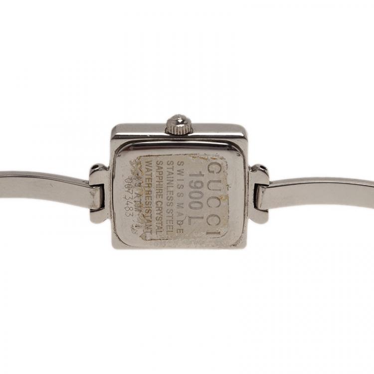 مملوكة مسبقًا Gucci Black Stainless Steel 1900L Women's Wristwatch 20MM