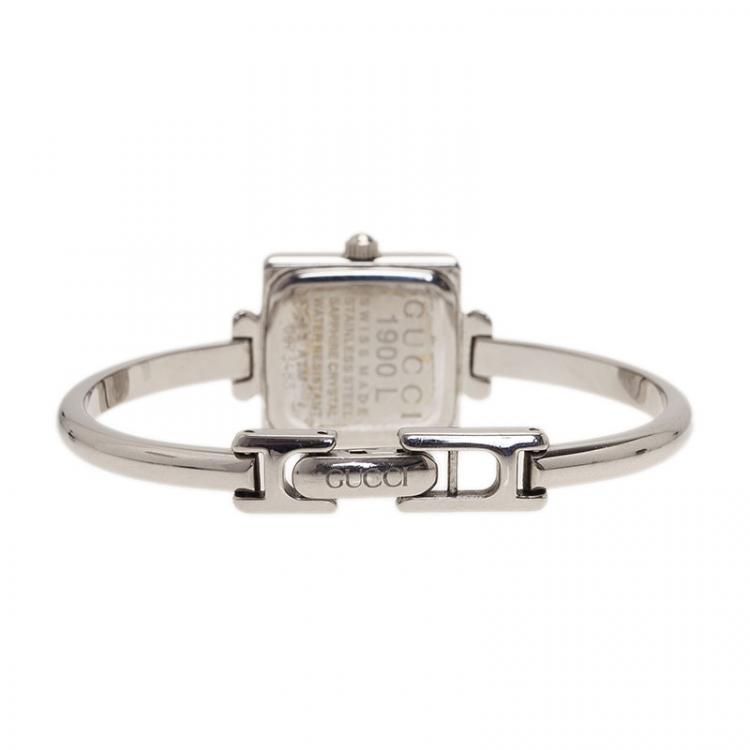 مملوكة مسبقًا Gucci Black Stainless Steel 1900L Women's Wristwatch 20MM