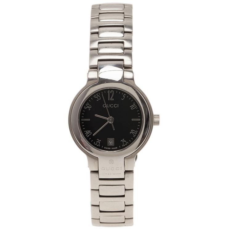 Pre Owned Gucci Black Stainless Steel 8900L Women's Wristwatch 26MM