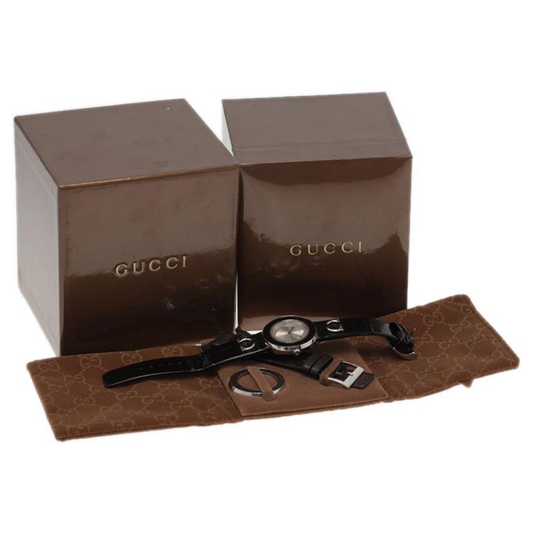 Pre Owned Gucci Silver Stainless Steel U-Play Women's Wristwatch 35MM