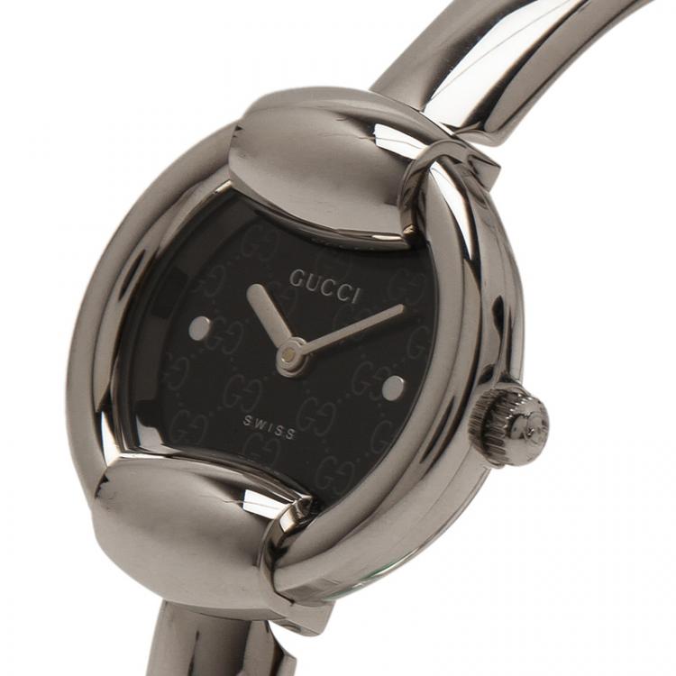 Pre Owned Gucci Black Stainless Steel 1400L Women's Wristwatch 25MM