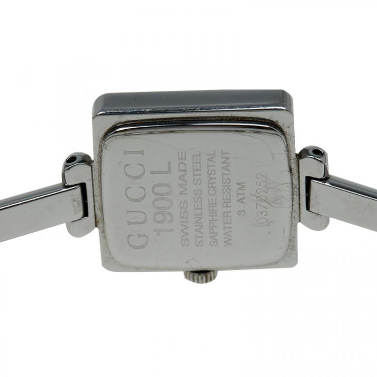 Pre Owned Gucci Black Stainless Steel YA1055 Women's Wristwatch 25MM