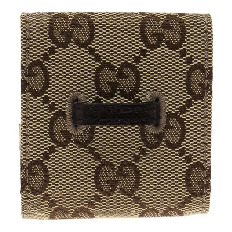 Pre Owned Gucci Black Stainless Steel and Fabric YC200002 Table Clock 