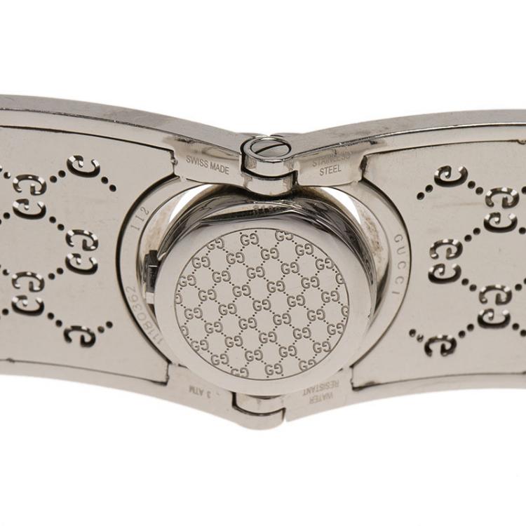 Pre Owned Gucci White Stainless Steel Twirl Women's Wristwatch 22MM