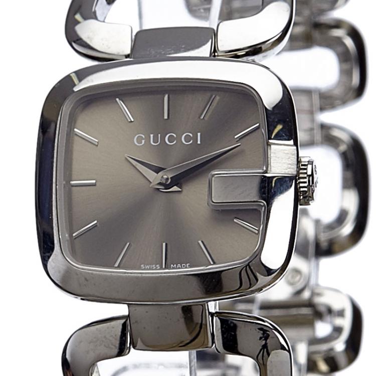 Pre Owned Gucci Brown Stainless Steel G-Series Women's Wristwatch 24MM