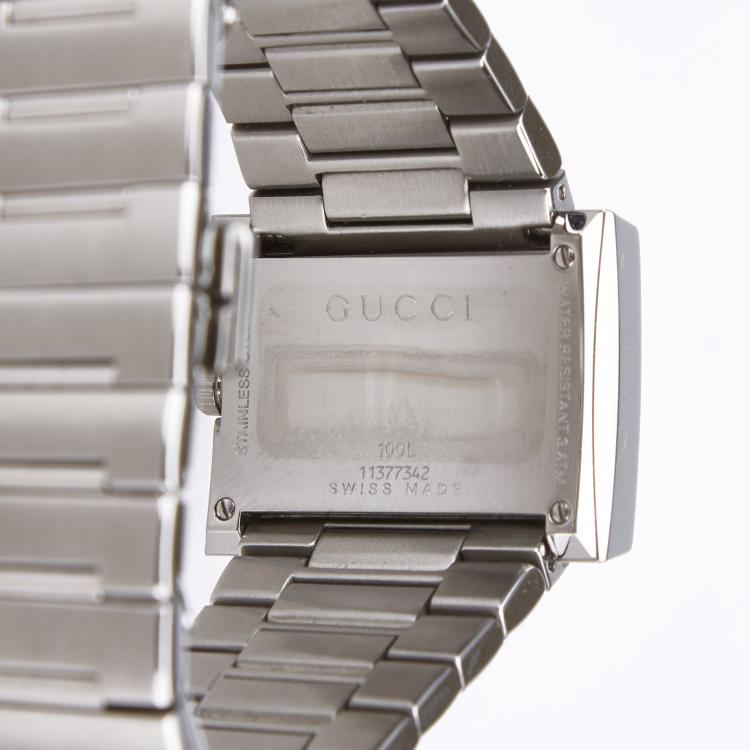 Pre Owned Gucci White Mother of Pearl Stainless Steel G Series Women's Wristwatch 30MM