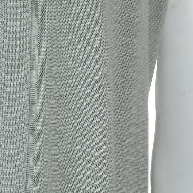 Pre Owned Hermes Grey Printed Cotton Sleeveless Cardigan Dress S