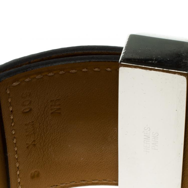 مملوكة مسبقًا Hermes Collier De Chien Brown Lizard Leather Bracelet PM