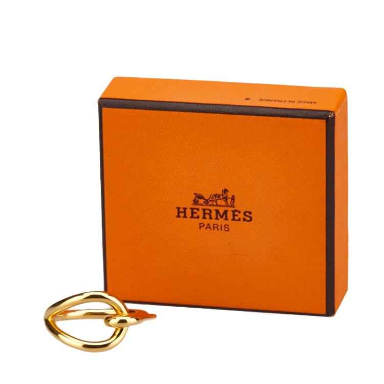 Pre Owned Hermes Gold Tone Jumbo Hook Scarf Ring