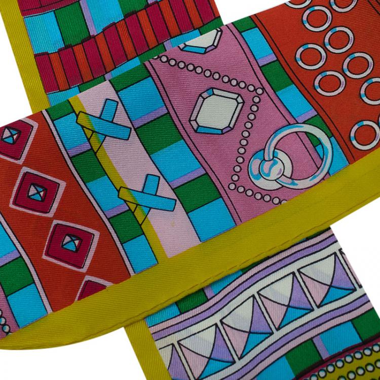 Pre Owned Hermes Multicolor Silk Twilly Bandeau