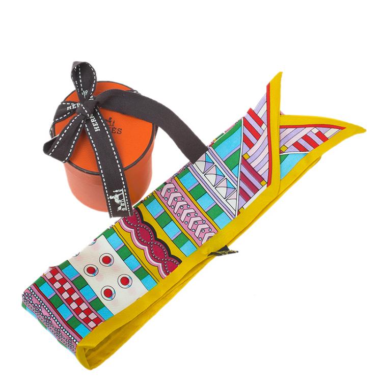 Pre Owned Hermes Multicolor Silk Twilly Bandeau