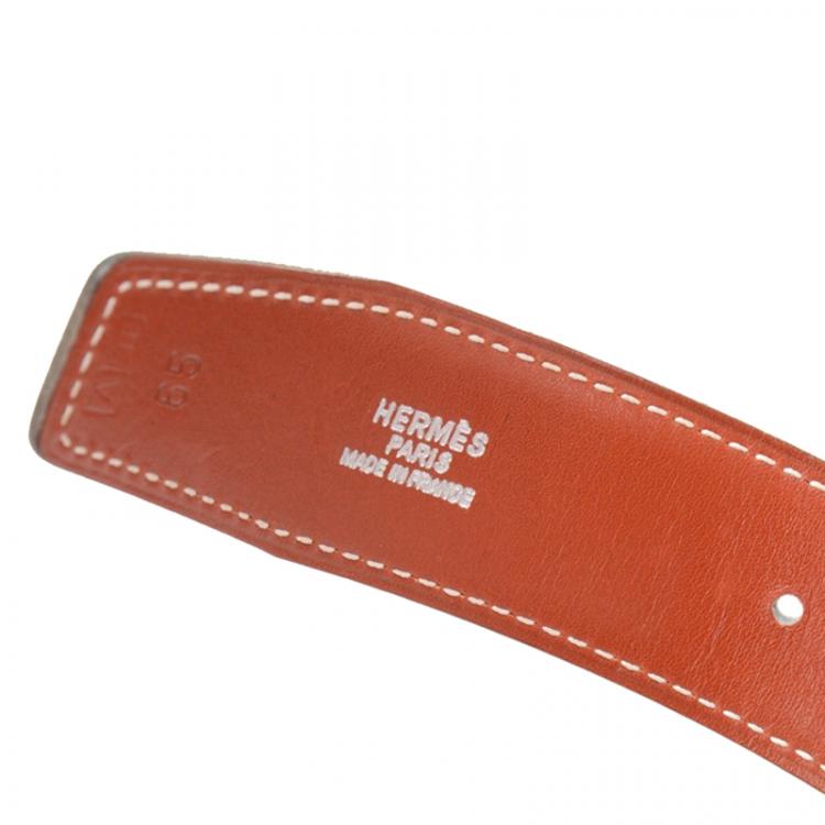 Pre Owned Hermes Black Leather Constance Belt 65 CM