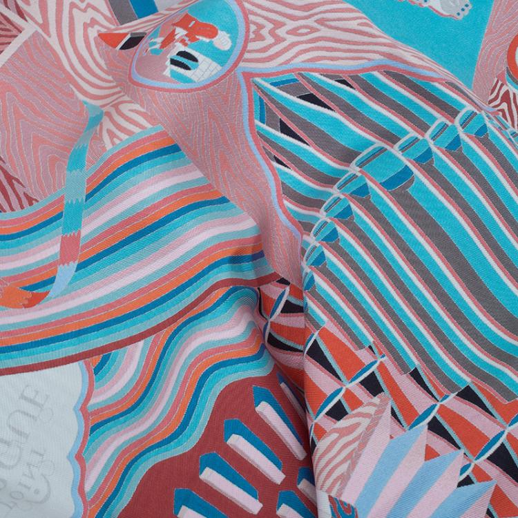 Pre Owned Hermes Blue Silk Point D'Orgue  Square Scarf