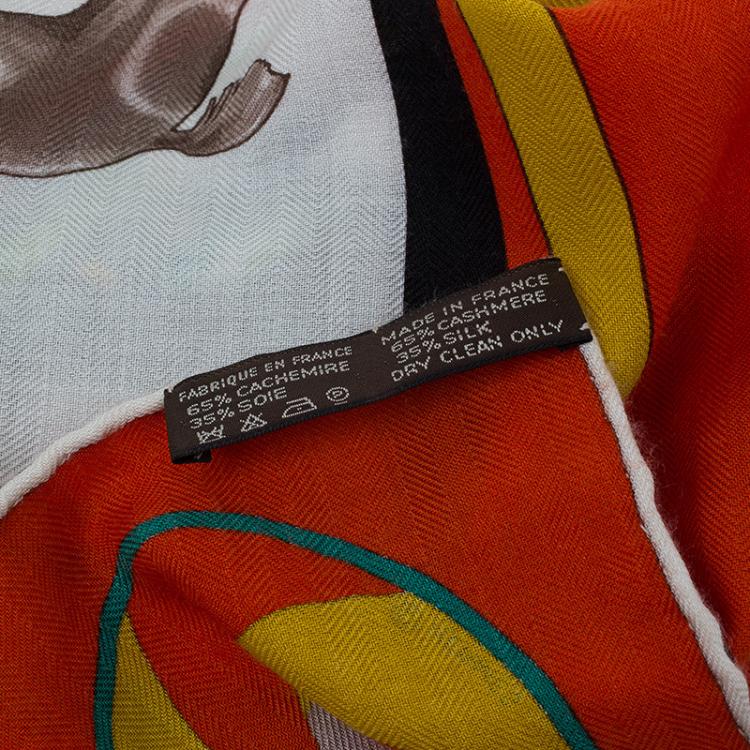 Pre Owned Hermes Multicolor Cashmere and Silk Blend Sequences Shawl 