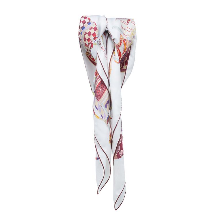 Pre Owned Hermes Multicolor Silk Voyage En Etoffes Square Scarf