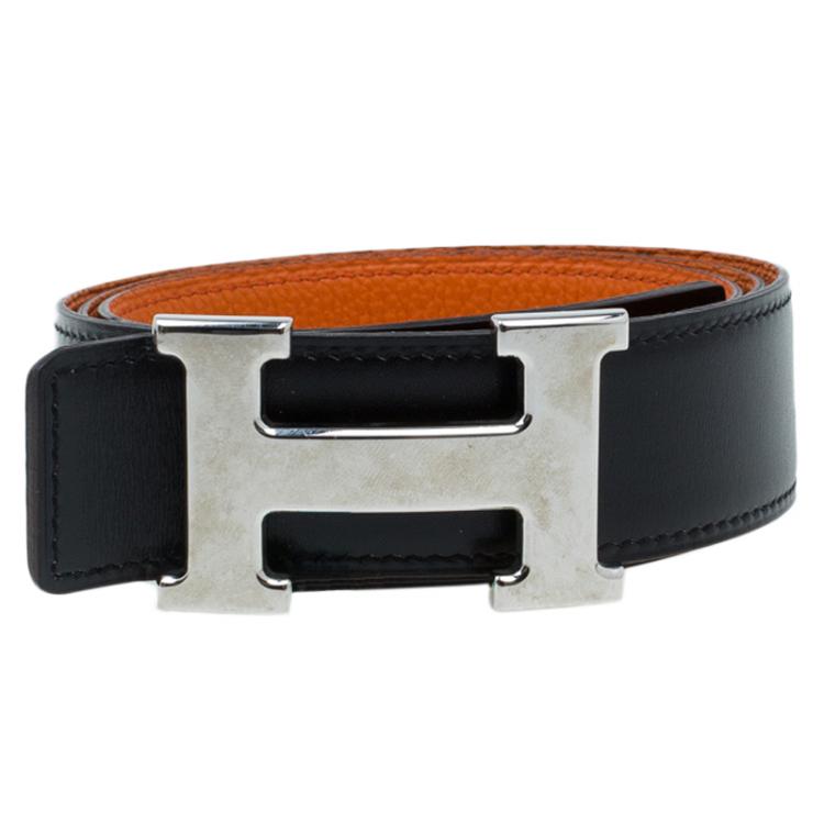 hermes belt orange black