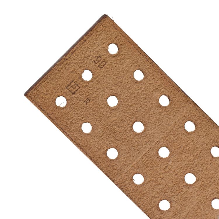 Pre Owned Hermes Brown Perforated Leather Figure Belt 90 CM