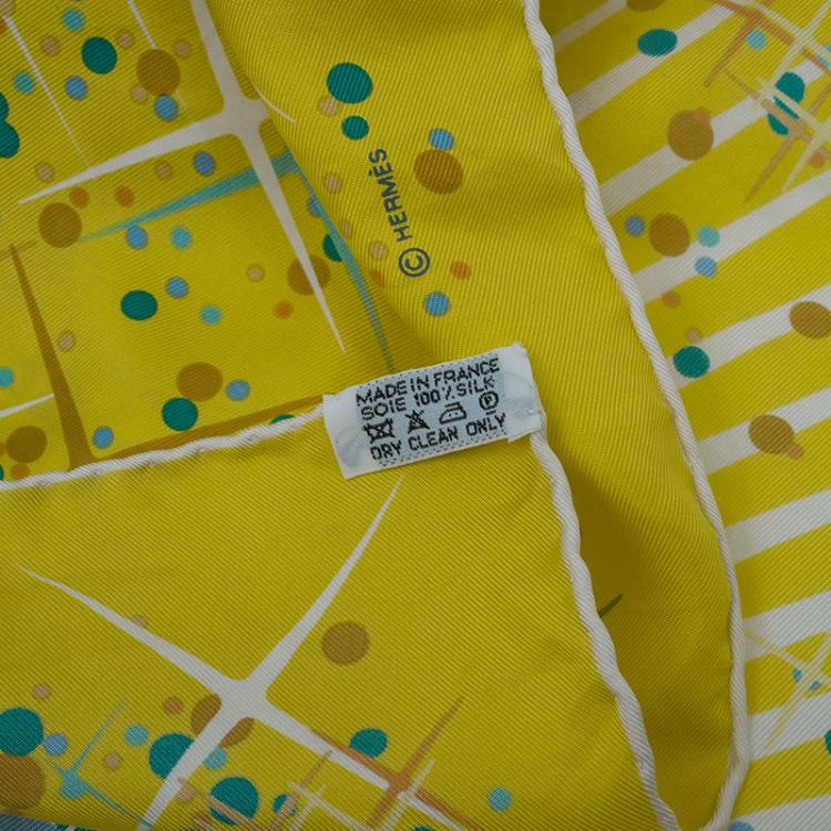 Pre Owned وشاح هيرمس ماجيك كيلي حرير أصفر