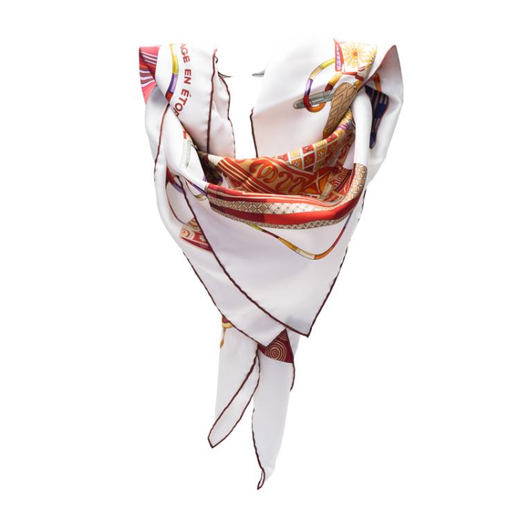 Pre Owned Hermes Multicolor Silk Voyage en Etoffes Square Scarf