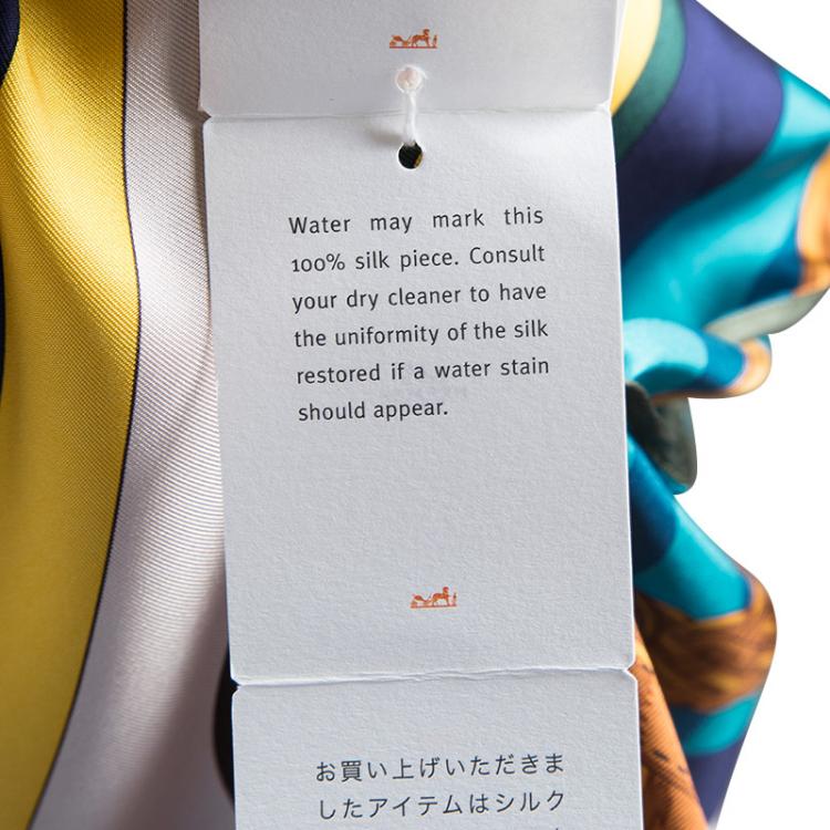 Pre Owned Hermes Multicolor Horsebit Printed Silk Open Front Square Blouse ( One Size )