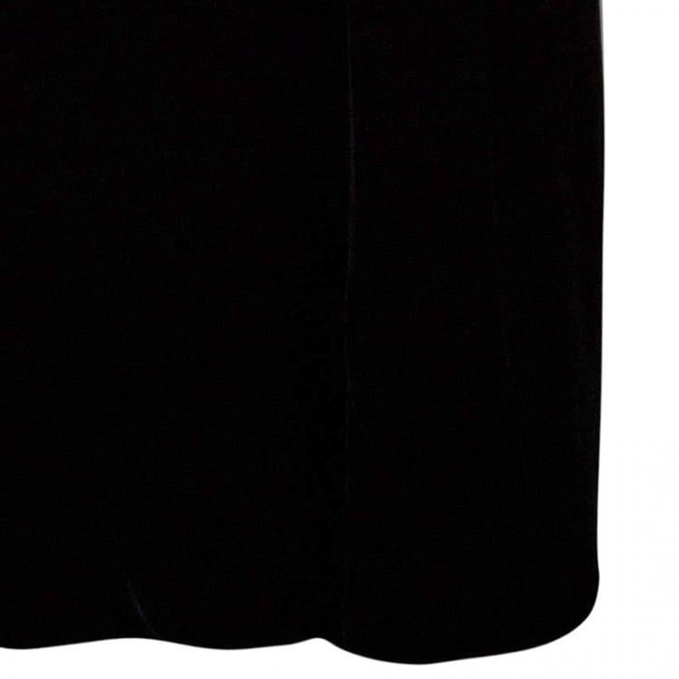 Pre Owned Hermes Black Velvet Halter Back Gown M