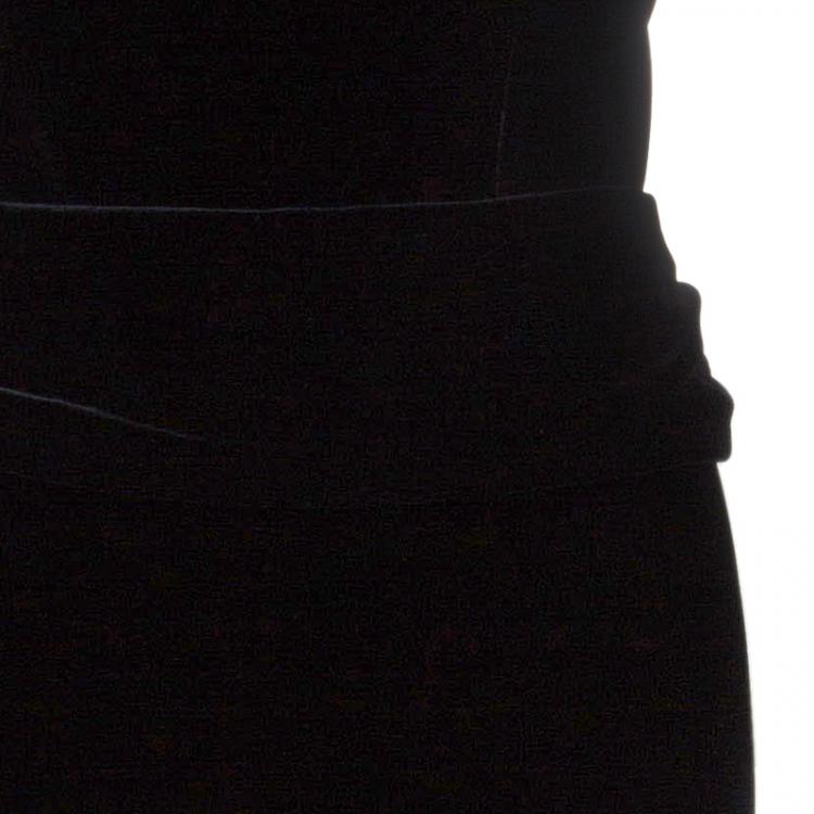 Pre Owned Hermes Black Velvet Halter Back Gown M