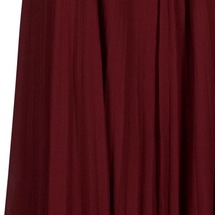 Pre Owned Hermes Red Silk Off-Shoulder Dress M