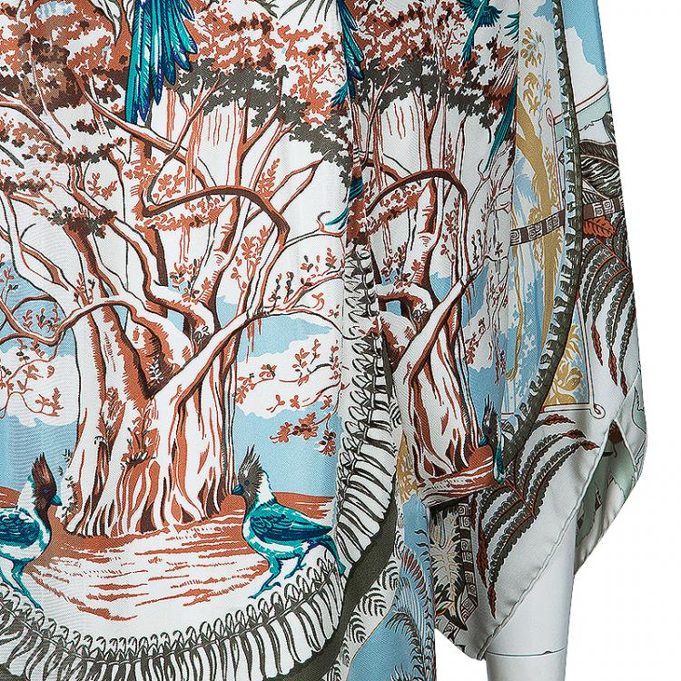 Pre Owned Hermes Silk Printed Shift Dress M