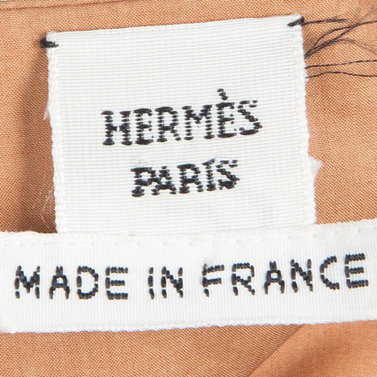Pre Owned Hermes Silk Printed Shift Dress M