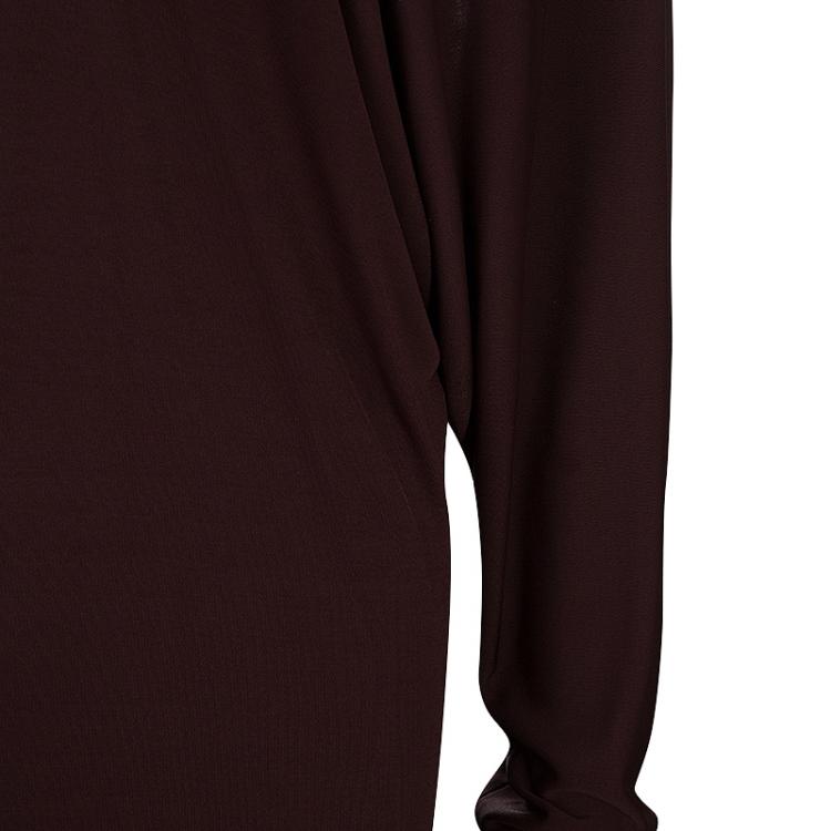 Pre Owned Hermes Burgundy Long Sleeve Dress M