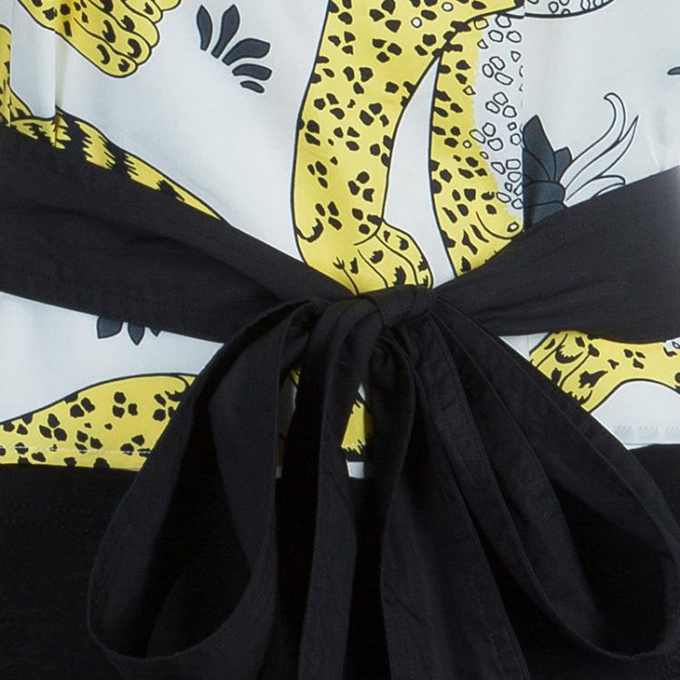 Pre Owned Hermes Printed Cotton Handkerchief Halter Tie-Up Top L