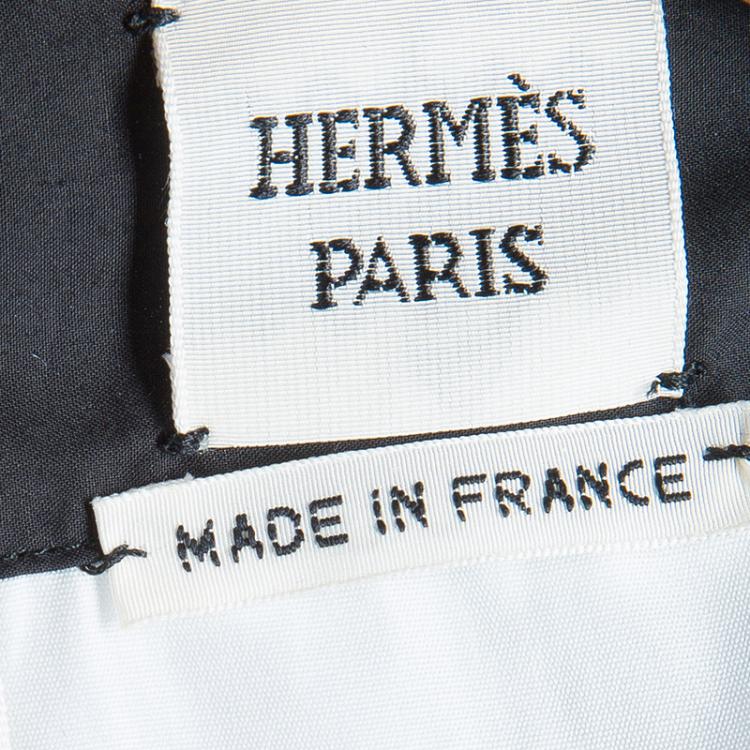 Pre Owned Hermes Printed Cotton Handkerchief Halter Tie-Up Top L